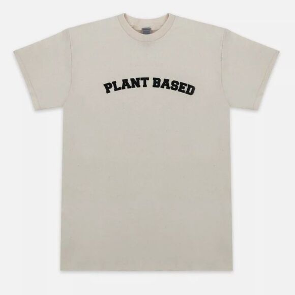 Plant Based Vegan Natural Cotton Black Graphic Eco Message Support Unise… - Picture 1 of 2